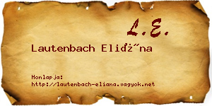 Lautenbach Eliána névjegykártya